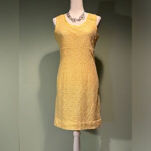 Lanalee yellow lace  sleeveless sheath dress size 10
